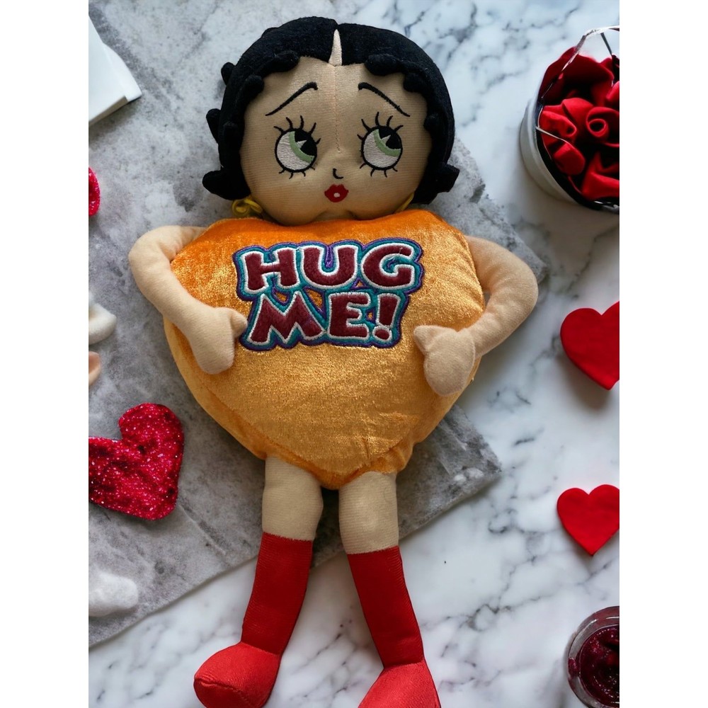 2011 Betty Boop Valentines “Hug Me!” Orange Heart 16’ New with‎ tags.